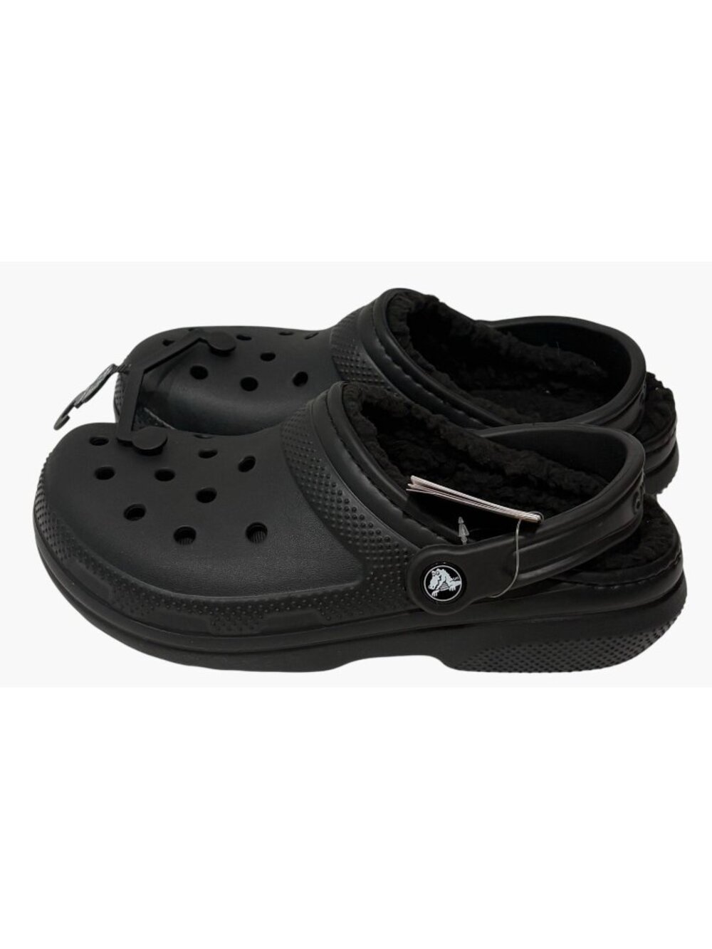 Crocs Classic Lined Clog Black M5 W7 Faux Fur Lined NWT